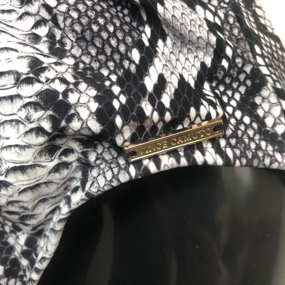 Vince Camuto Women's Snake Print  One Piece Swimsuit  Size 10 black V Neck  Wrap - Picture 6 of 9